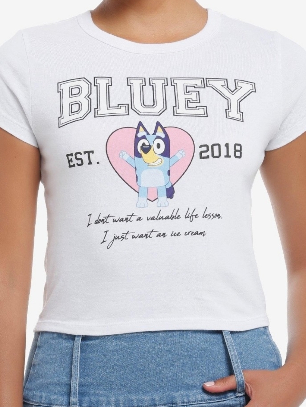Hot Topic Bluey Ice Cream Crop Top XL - Never Worn